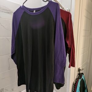 2 Raglan Shirts 3XL